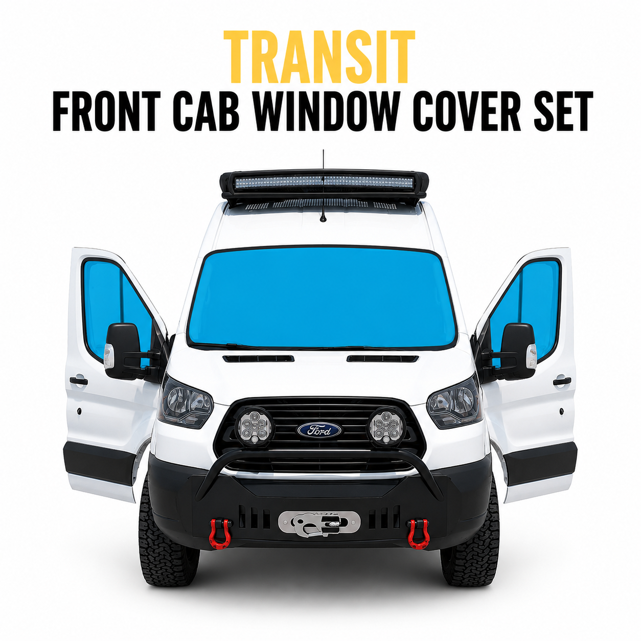 Transit Front Cab Window Cover Set