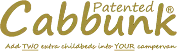 Gold 'Cabbunk' logo with text on a white background