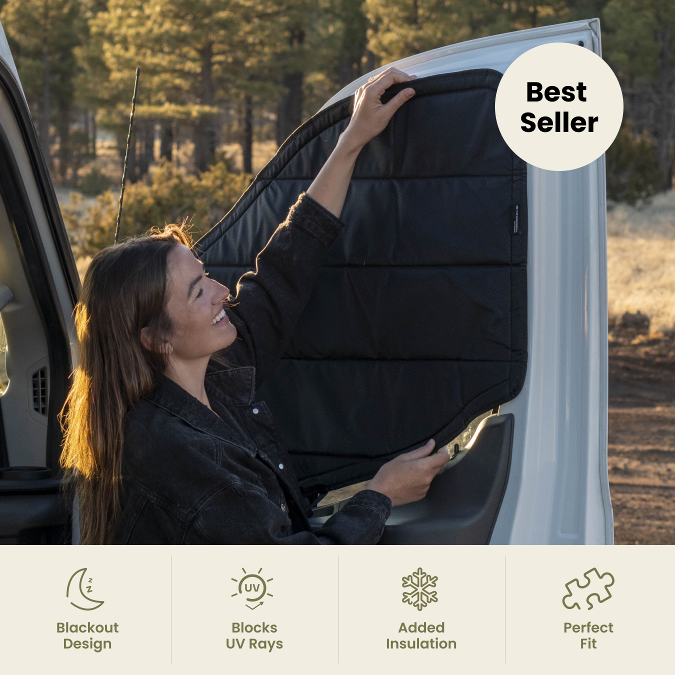 Transit Front Cab Window Cover Set