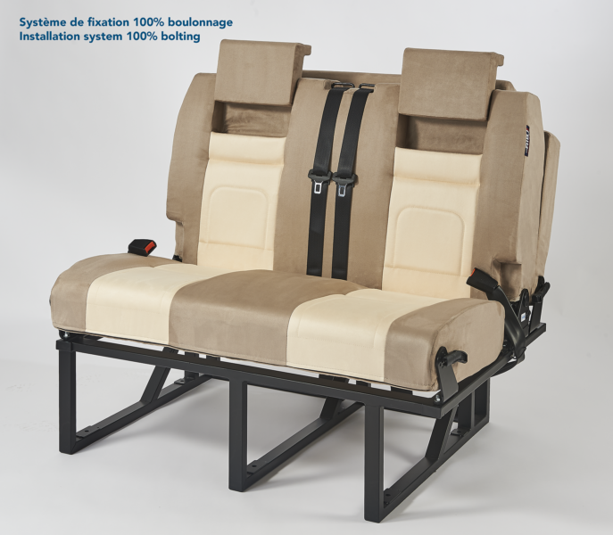 Scopema Altair 3P – Fixed 2 Seater Camper Van Bench Seat Bed