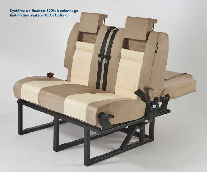 Scopema Altair 3P – Fixed 2 Seater Camper Van Bench Seat Bed