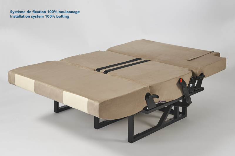 Scopema Altair 3P – Fixed 2 Seater Camper Van Bench Seat Bed